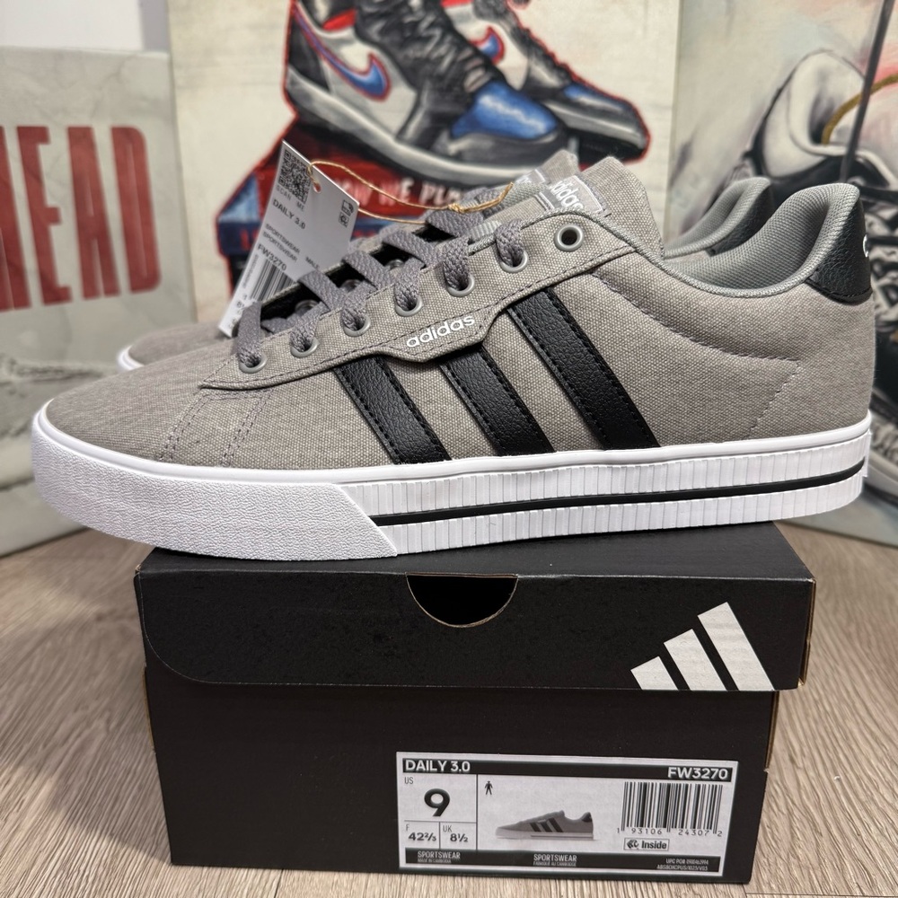 New adidas Daily 3.0 Dove Grey Shoes Sneaker Sizes 9.5, 10